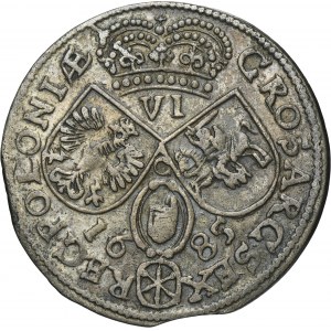John III Sobieski, 6 Groschen Krakau 1685 B - RARE