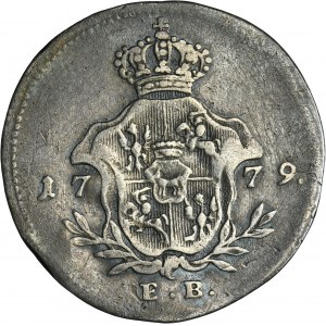 Poniatowski, Probe strike ducat in silver Warsaw 1779 EB - VERY RARE
