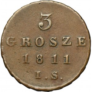 Duchy of Warsaw, 3 Groschen Warsaw 1811 IB