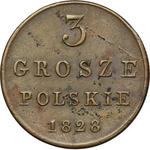 Polish Kingdom, 3 polish groschen Warsaw 1828 FH