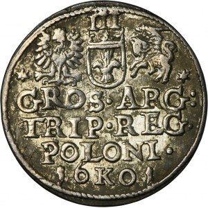 Sigismund III Vasa, 3 Groschen Krakau 1601 - right head
