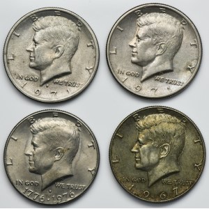 Set, USA, 1/2 Dollar 1967-1976 (4 pcs.)