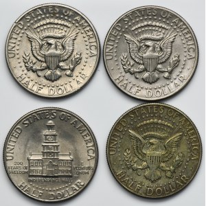 Set, USA, 1/2 Dollar 1967-1976 (4 pcs.)