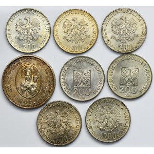 Ensemble, 200 or 1974-1976 et médaillon (8 pièces).