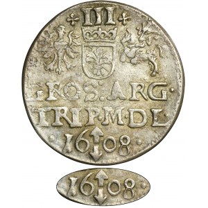 Sigismund III Vasa, 3 Groschen Vilnius 1608 - RARE