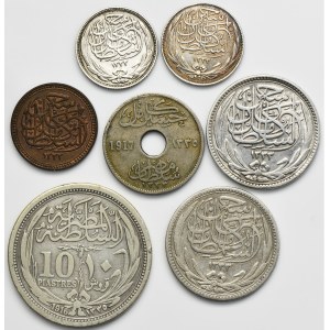Set, Egypt, Piastres and Milliemes (7 pcs.)