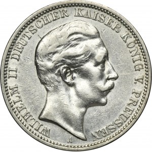 Germany, Kingdom of Prussia, Wilhelm II, 3 Mark Berlin 1910 A