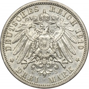 Allemagne, Royaume de Prusse, Guillaume II, 3 marques Berlin 1910 A