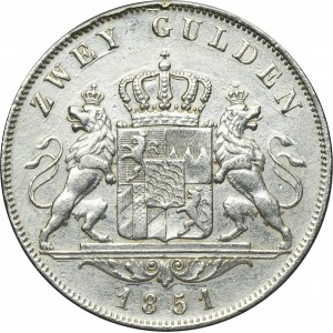 Germany, Kingdom of Bavaria, Maximilian II Joseph, 2 Gulden Munich 1851