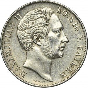 Allemagne, Royaume de Bavière, Maximilien II Joseph, 2 Gulden Munich 1851
