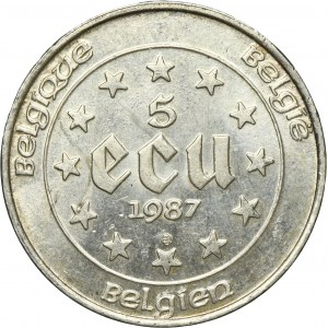 Belgium, Baudouin I, 5 Ecu 1987 - Treaties of Rome