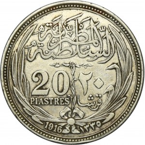 Egypt, Hussein Kamil, 20 Piastres Bombay 1916 (AH 1335)