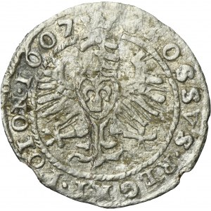 Sigismond III Vasa, Grosz Kraków 1607 - Armoiries de Lewart sur l'avers