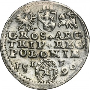 Sigismund III Vasa, 3 Groschen Olkusz 1590 - RARE