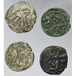 Set, Ladislaus III and Casimir IV Jagiellon, Denarius (4 pcs.)