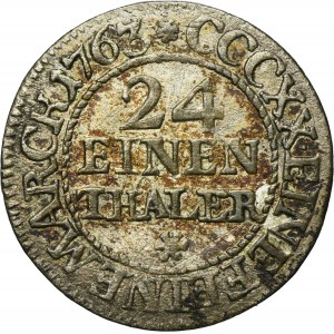 August III Sas, 1/24 Thaler (penny) Leipzig 1763 EDC