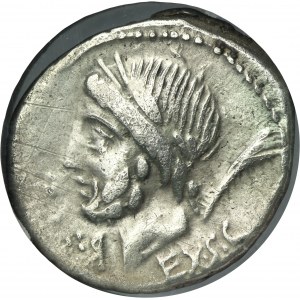 Roman Republic, L. and C. Memmius L. f. Galeria, Denarius 87 pne