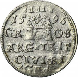 Sigismund III Vasa, 3 Groschen Riga 1596 - LI
