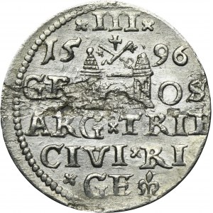 Sigismund III Vasa, 3 Groschen Riga 1596 - LI - UNLISTED