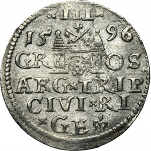 Sigismund III Vasa, 3 Groschen Riga 1596 - LI