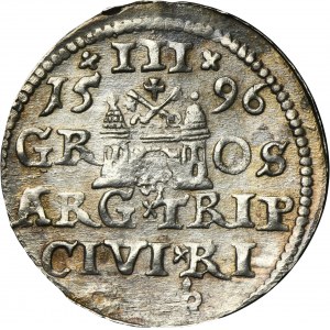 Sigismund III Vasa, 3 Groschen Riga 1596 - LI
