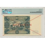 500 złotych 1947 - SPECIMEN - X 123456 - PMG 64 - RZADKA ODMIANA