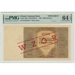 1.000 złotych 1945 - WZÓR - B - PMG 64 EPQ - RZADKI