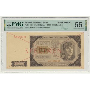 500 złotych 1948 - SPECIMEN - AA - PMG 55