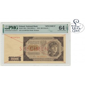 500 złotych 1948 - SPECIMEN - AA - PMG 64 EPQ - Kolekcja Lucow