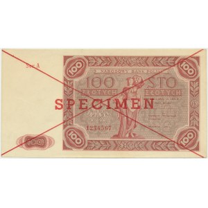 100 złotych 1947 - SPECIMEN - A 1234567