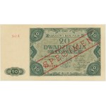 20 złotych 1947 - SPECIMEN - A 0000000 - RZADKOŚĆ