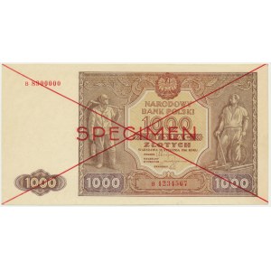 1.000 złotych 1946 - SPECIMEN - B 8900000/1234567 -