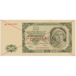 50 złotych 1948 - SPECIMEN - AA 1234567/8900000 -