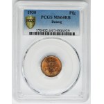 Free City of Danzig, 1 pfennig 1930 - PCGS MS64 RB