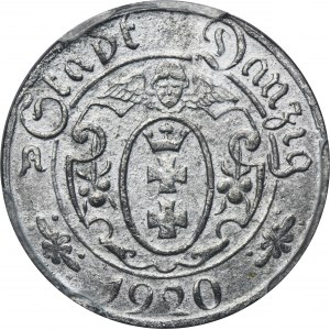Freie Stadt Danzig, 10 fenges 1920 - 55 gemmes - PCGS AU58