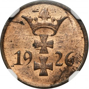 Free City of Danzig, 1 pfennig 1926 - NGC MS63 RB