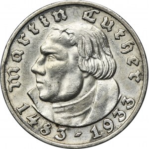 Allemagne, République de Weimar, 5 marks Berlin 1933 A