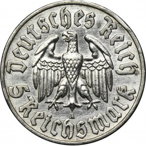 Allemagne, République de Weimar, 5 marks Berlin 1933 A