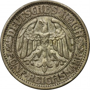 Germany, Weimar Republic, 5 Mark Munich 1932 D - Oak