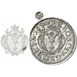 John II Casimir, 2 Groschen Danzig 1651 GR - RARE, wide cartouche, rhomb in the date