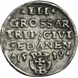 Sigismund I the Old, 3 Groschen Danzig 1539 - PRVS
