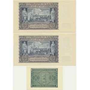 Zestaw, 1-20 złotych 1940-41 (3 szt.)