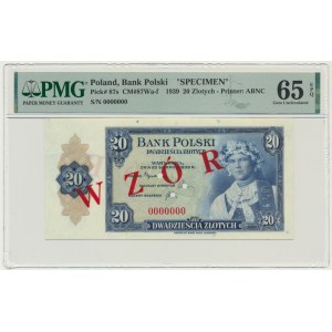 ABNCo, 20 złotych 1939 - WZÓR - 0000000 - PMG 65 EPQ