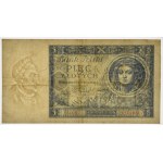 5 or 1930 - Ser.B - rare variété à une lettre