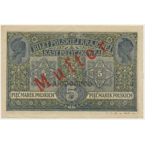5 Mark 1916 - General - Biletow - SPECIMEN - RARE