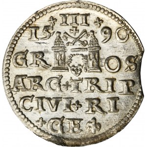 Sigismund III Vasa, 3 Groschen Riga 1590