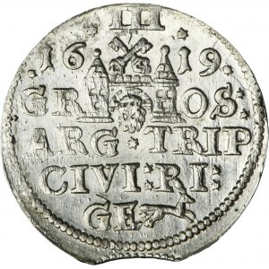 Sigismund III Vasa, 3 Groschen Riga 1619 - RARE