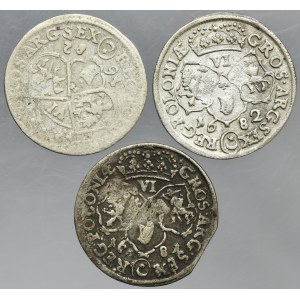 Lott, John III Sobieski, 6 Groschen (3 pcs.)