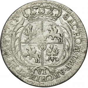 Augustus III of Poland, 6 Groschen Leipzig 1755 EC