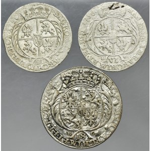 Lot, Augustus III of Poland, 6 Groschen and 1/4 Thaler (3 pcs.)